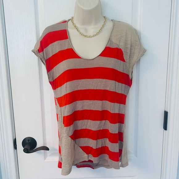 Kenneth Cole New York Tan & Burnt Orange Top! - Picture 1 of 3